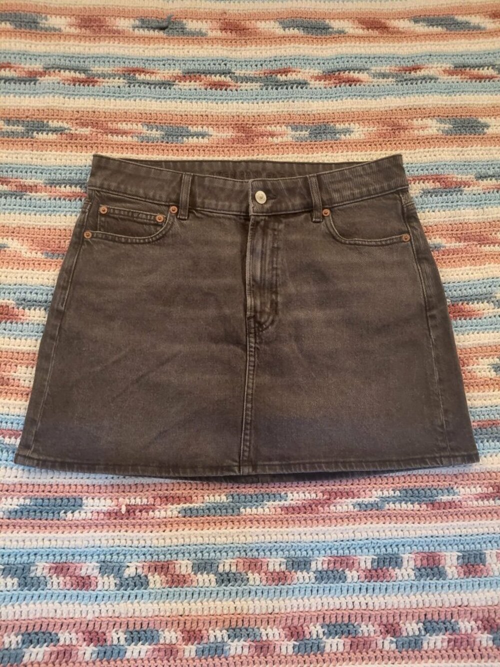 American Eagle Black Denim Mini Skirt 🖤 | Comfy & Classic